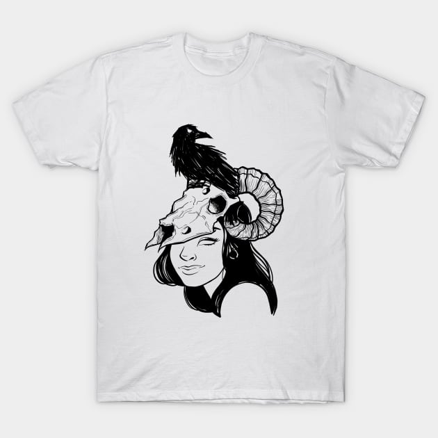 Raven girl T-Shirt by barbaracamarac